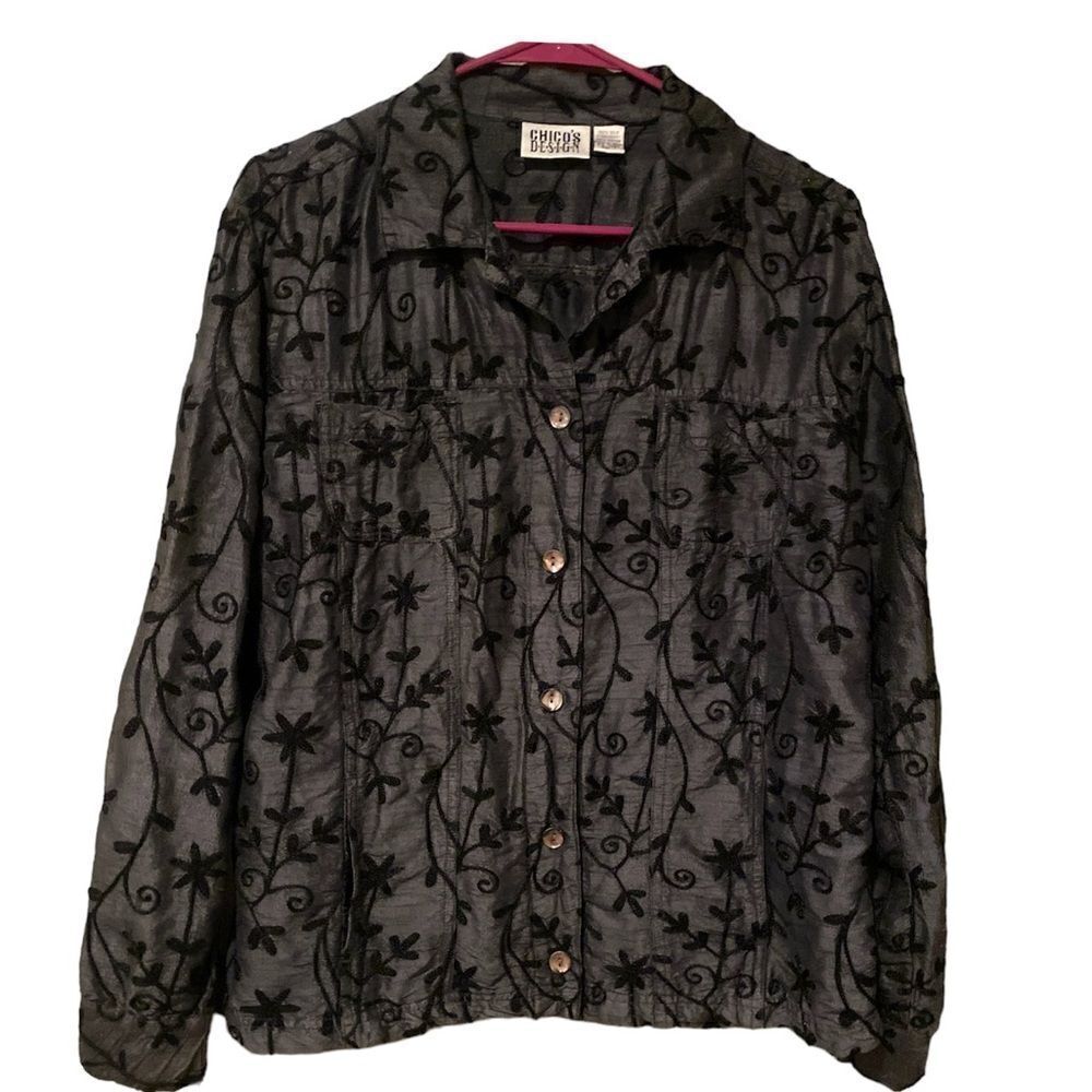 Chico’s Embroidered Jacket Size Medium